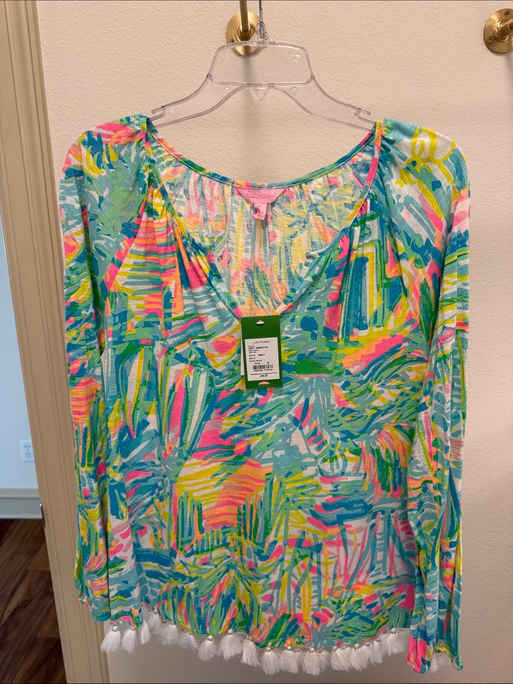 Lilly Pulitzer Multicolor V-Neck Tassel Hem Tunic